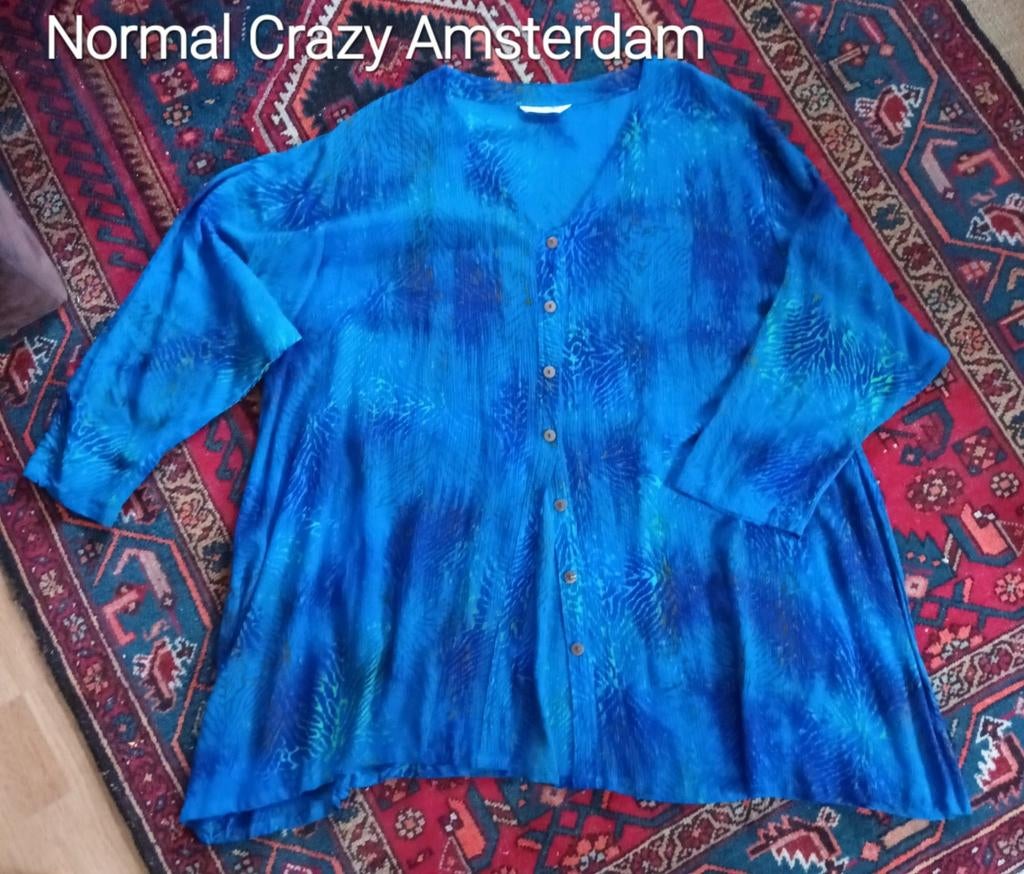 Normal Crazy Amsterdam Blauwe Tuniek/Blouse Maat L, Kleding | Dames, Grote Maten, Blouse of Tuniek, Nieuw, Normal Crazy Amsterdam