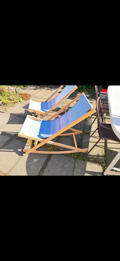 1 Weltevree ligstoel/strandstoelen (beukenhout), Ophalen, Gebruikt, Hout