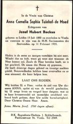Tuinhof-de Moed Anna Cornelia Sophia Leiden 1890-1955 Venlo, Verzamelen, Bidprentjes en Rouwkaarten, Ophalen of Verzenden