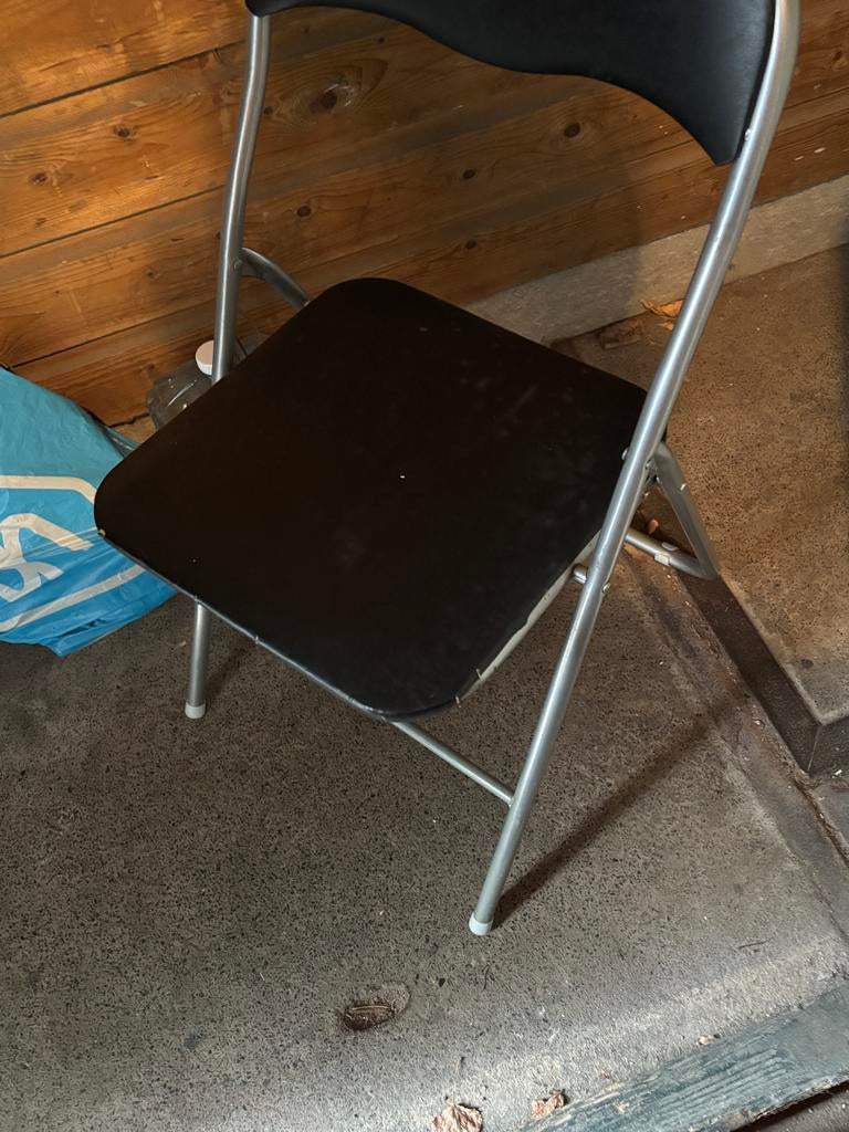 Opvouwbare stoel - Zwart met metaal, Ophalen, Gebruikt, Zwart, Metaal