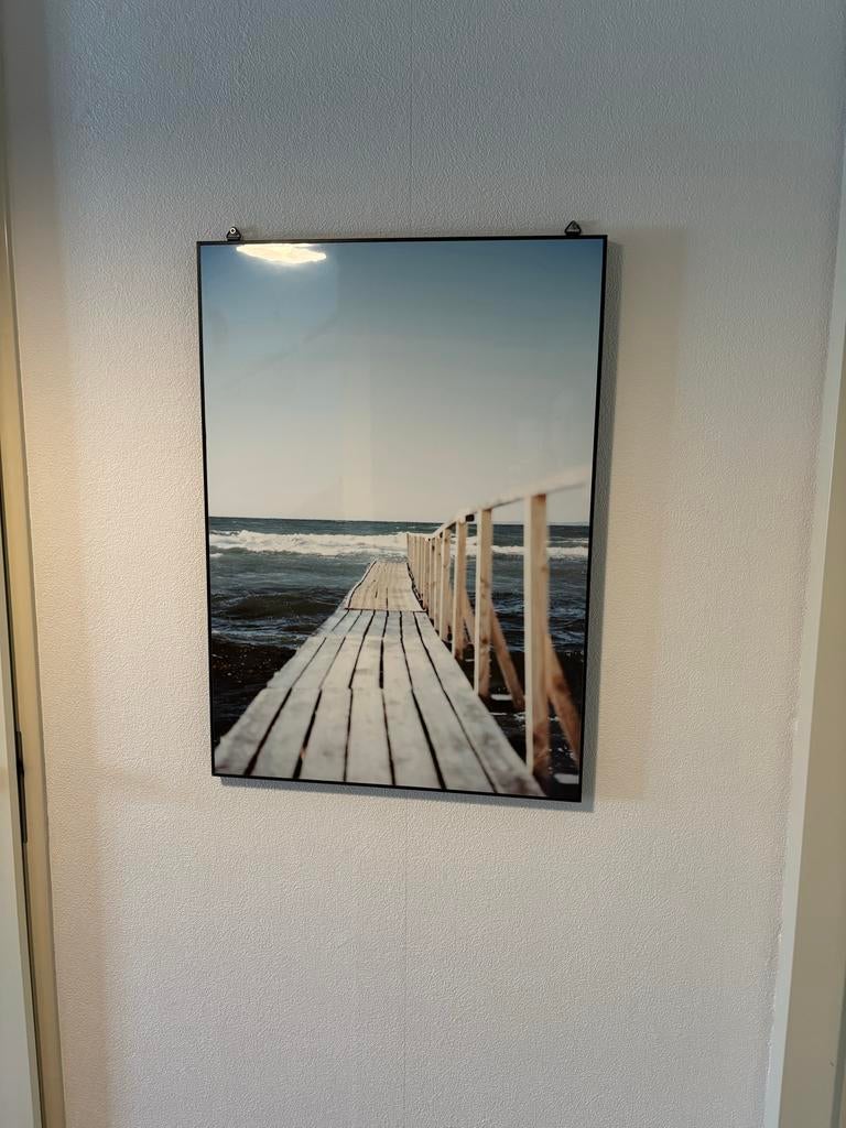 Schilderij strand met steiger, Ophalen, Minder dan 50 cm, 50 tot 75 cm, Zo goed als nieuw