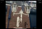 Grote dubbele gietijzeren tuinlamp 125 €, Ophalen, Gebruikt, Wandlamp, Netvoeding