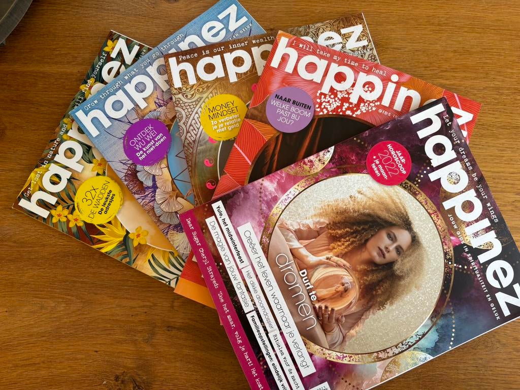 Stapel Happinez tijdschriften, Ophalen of Verzenden, Gelezen, Lichaam en Geest