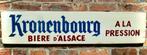 Groot vintage houten bier bord / Kronenbourg / Frankrijk, Ophalen of Verzenden, Zo goed als nieuw, Reclamebord, Plaat of Schild