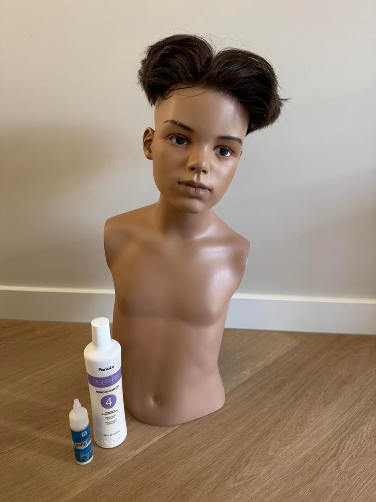 2x haarwerk ECHT man haar toupet haar prothese extensions, Sieraden, Tassen en Uiterlijk, Ophalen, Zo goed als nieuw, Pruik of Haarverlenging