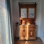 Brocante kast met glazen deurtjes en zwaan/molen afbeelding, Ophalen