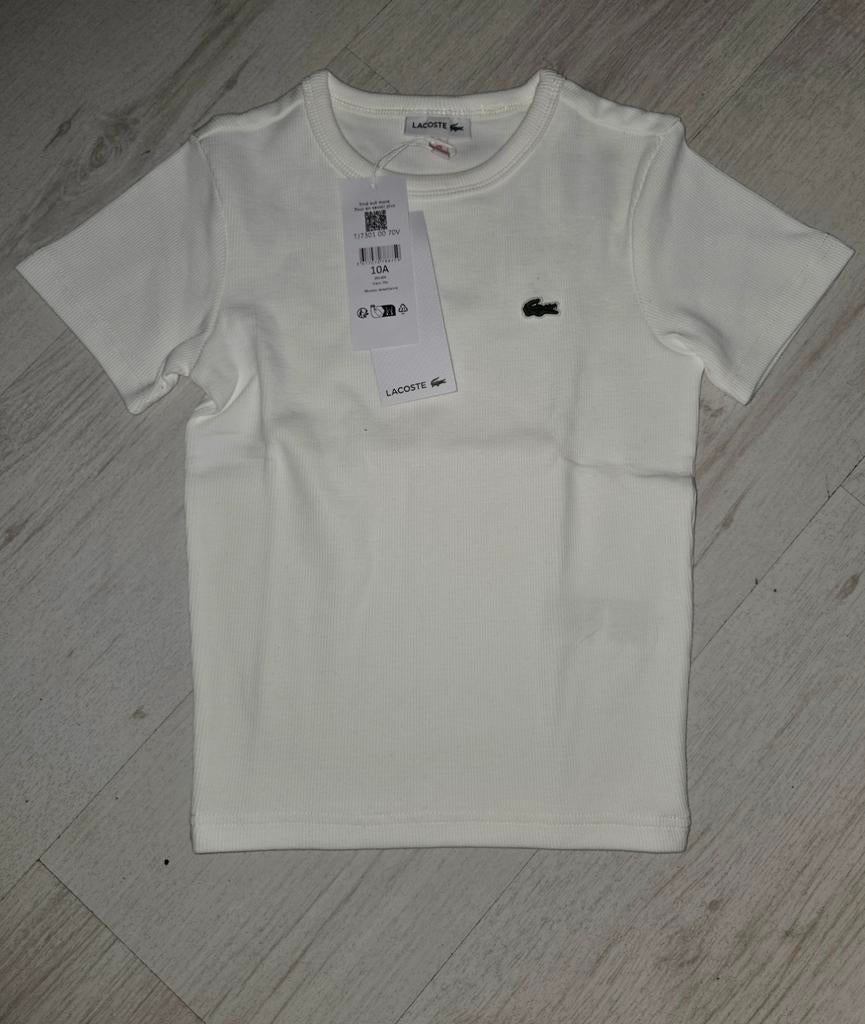 Nieuw Lacoste shirt maat 128 (10A) - Wit, Kinderen en Baby's, Kinderkleding | Maat 128, Jongen of Meisje, Nieuw, Ophalen of Verzenden