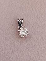 14 KARAAT WITGOUDEN HANGER  0,42 DIAMANT  EN CERTIFICAAT, Nieuw, Ophalen of Verzenden, Met edelsteen, Goud