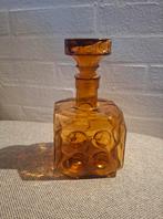 Amberkleurige Empoli dobbelsteen karaf. Italië., Antiek en Kunst, Ophalen of Verzenden