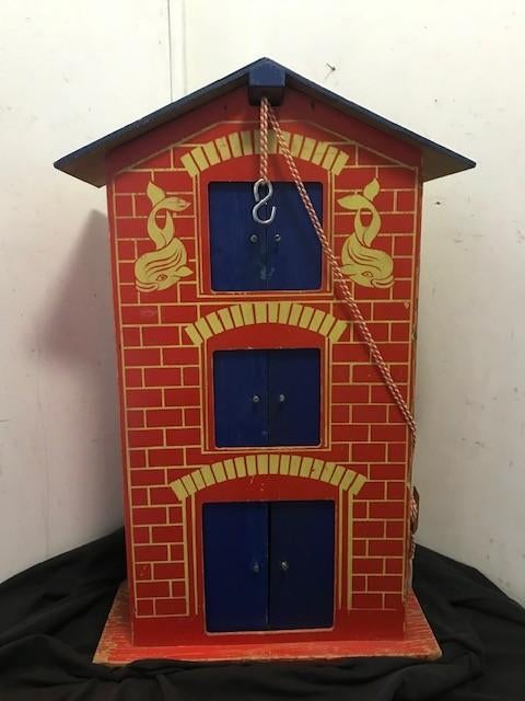 Houten (vis) pakhuis...oud speelgoed... jaren '50/'60, Antiek en Kunst, Ophalen of Verzenden