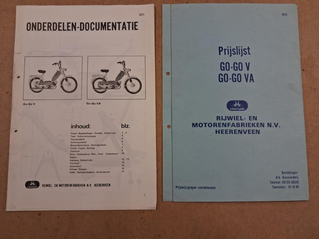 Batavus Go-Go V & VA Onderdelen Documentatie & Prijslijst, Ophalen of Verzenden, Gebruikt