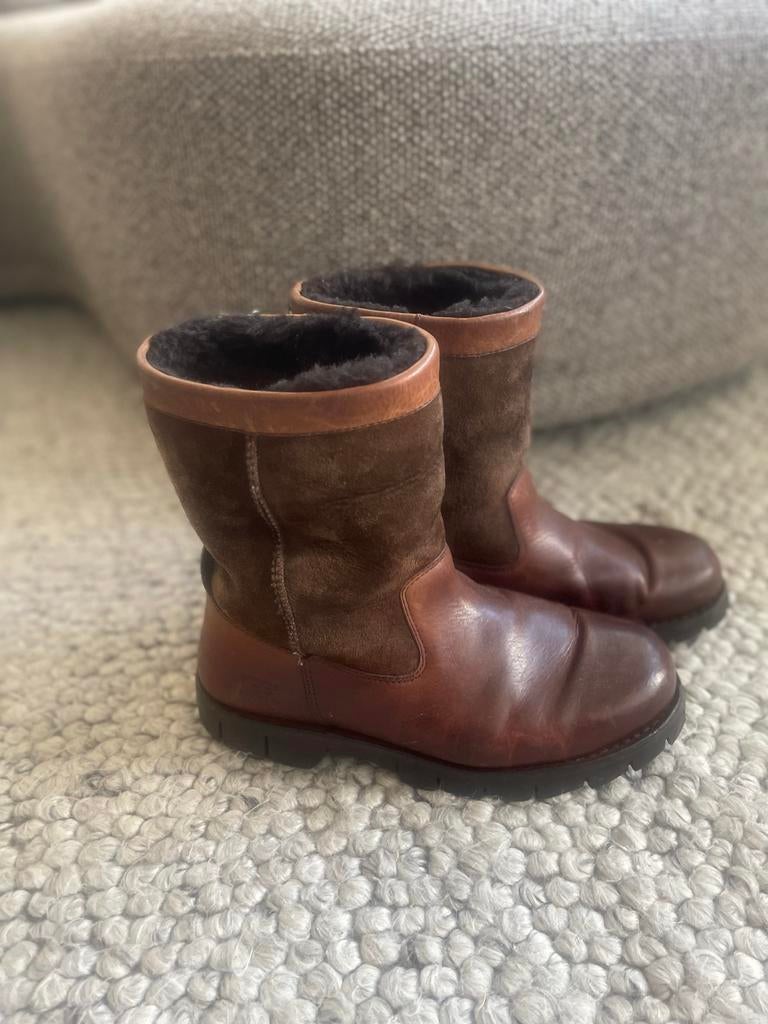 UGG boots heren maat 42 - Bruin leer en suède, Ophalen of Verzenden, Gedragen, Bruin, Boots