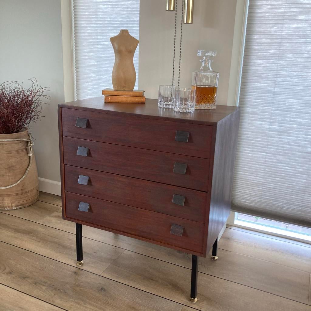 Vintage ladekastje, Huis en Inrichting, Kasten | Ladekasten, Ophalen, Gebruikt, 50 tot 100 cm, 3 of 4 laden