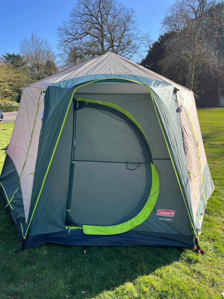 Coleman Polygon 6 tent  (zonder luifel van Obelink), Caravans en Kamperen, Tenten, tot en met 6, Gebruikt, Ophalen of Verzenden