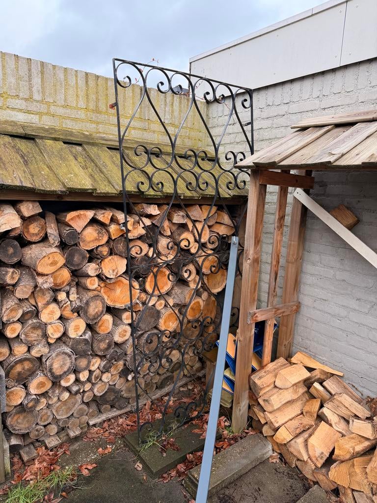Decoratief Tuinhek van metaal, 1 bij 2 meter, Tuin en Terras, Ophalen, Gebruikt, IJzer, Tuinhek