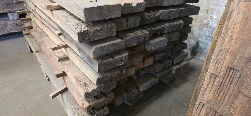 Partij oude planken harthout, Gebruikt, Minder dan 25 mm, Eiken, Ophalen of Verzenden