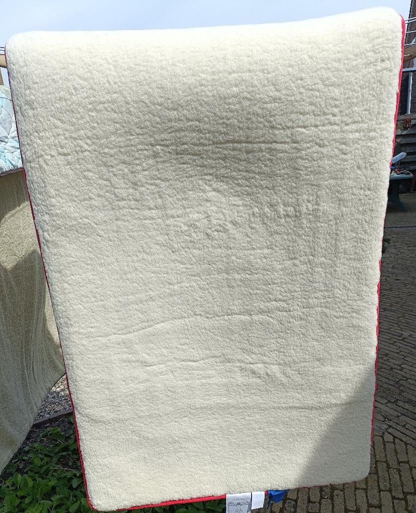 Schapenvacht 100% scheerwollen deken Biomedtherm 90 x 200, Eenpersoons, Wit, Ophalen of Verzenden, Deken of Dekbed
