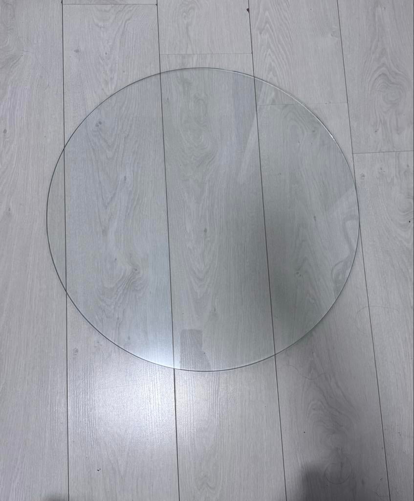 Ronde glazen tafelbladen - 60 cm en 100 cm, Huis en Inrichting, Tafelonderdelen, Ophalen, Gebruikt, 50 tot 100 cm, Rond