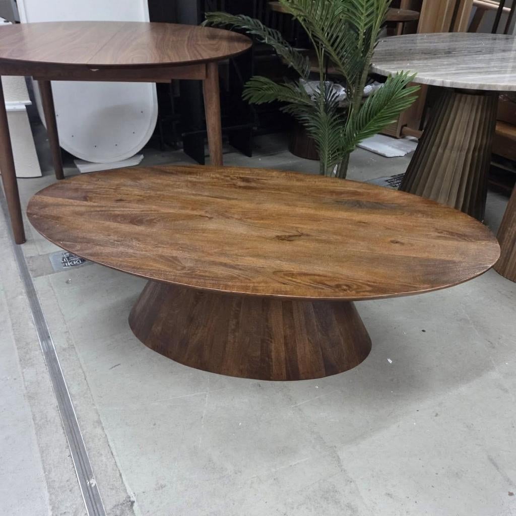 Ovale Salontafel Premana Mangohout, 135 x 75cm Tower Living, Ophalen