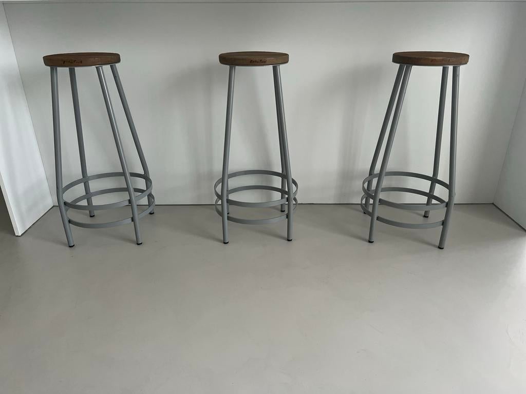 Set van 3 Kitchen Trend barkrukken, Ophalen, Met voetsteun, 60 tot 90 cm, Zo goed als nieuw