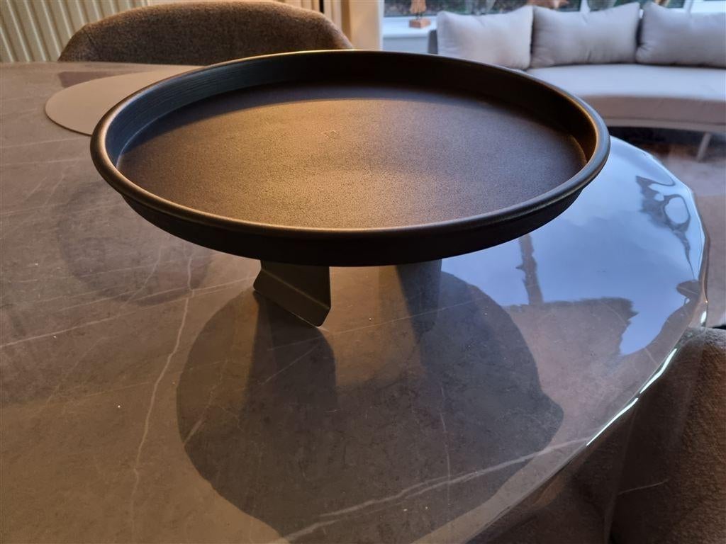 Dienblad voor op armleuning fauteuil of bank, Ophalen of Verzenden, Zo goed als nieuw, Rond, Metaal