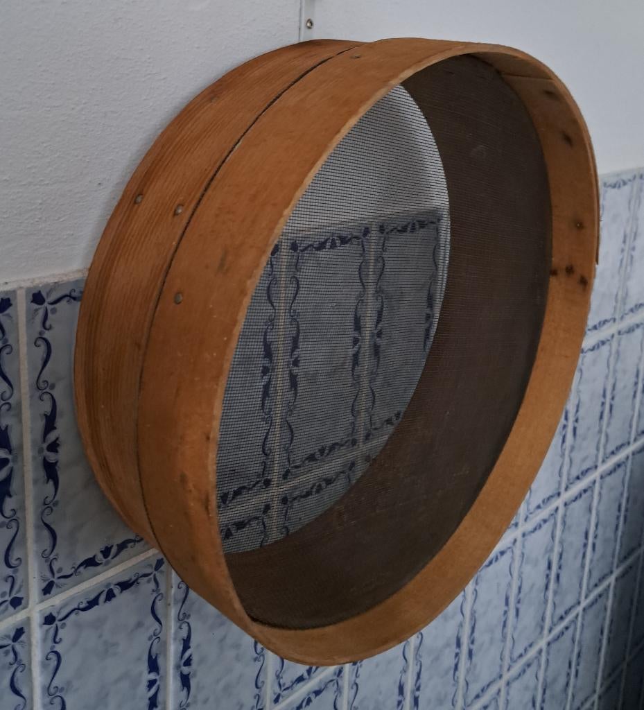 Grote antieke bakkerszeef meelzeef zeef, Verzenden