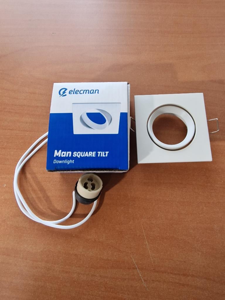 ELECMAN inbouwspot vierkant kantelbaar, Metaal of Aluminium, Nieuw, Ophalen of Verzenden, Inbouw