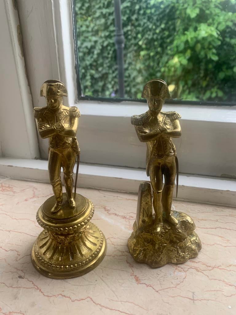 2 antieke messing Napoleon beeldjes, Ophalen of Verzenden