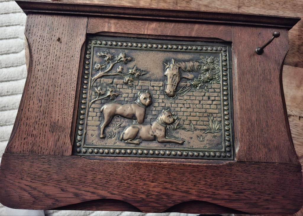 Vintage old school bulldog / pitbull - Plaat / kapstokje, Ophalen of Verzenden