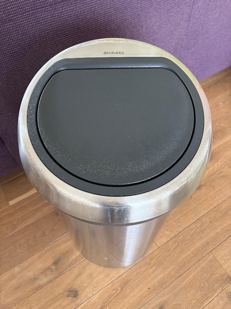 Brabantia Touch Bin prullenbak 50-60L RVS look, Ophalen, Gebruikt, 50 tot 75 cm, 40 liter of meer