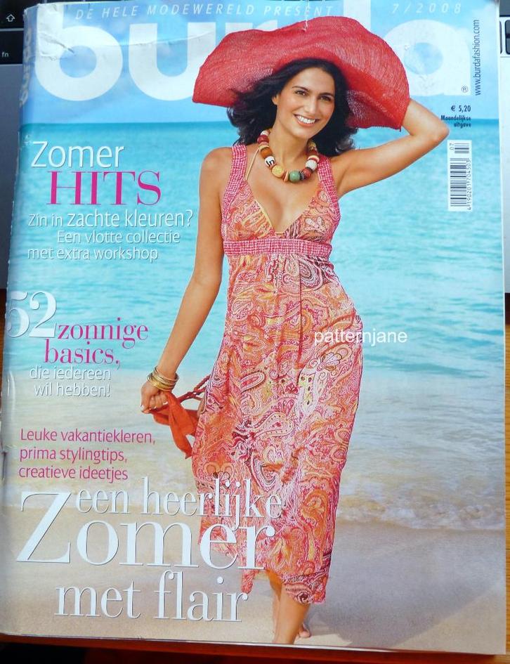 2 x burda uit 2008 - de nummers juli en september - mooi!, Hobby en Vrije tijd, Kledingpatronen, Zo goed als nieuw, Overige typen