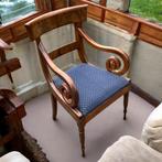 19e eeuwse Mahonie Biedermeier Bibliotheek Fauteuil, Ophalen