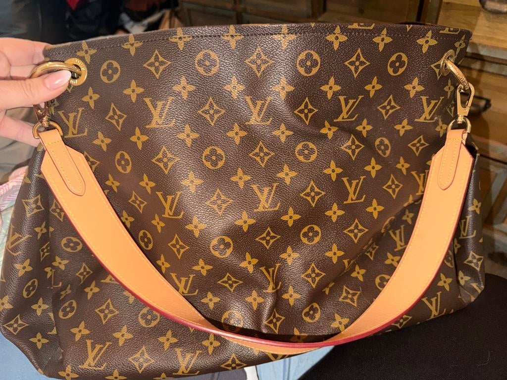 Louis Vuitton Monogram Schoudertas, Verzenden, Zo goed als nieuw, Bruin, Schoudertasje