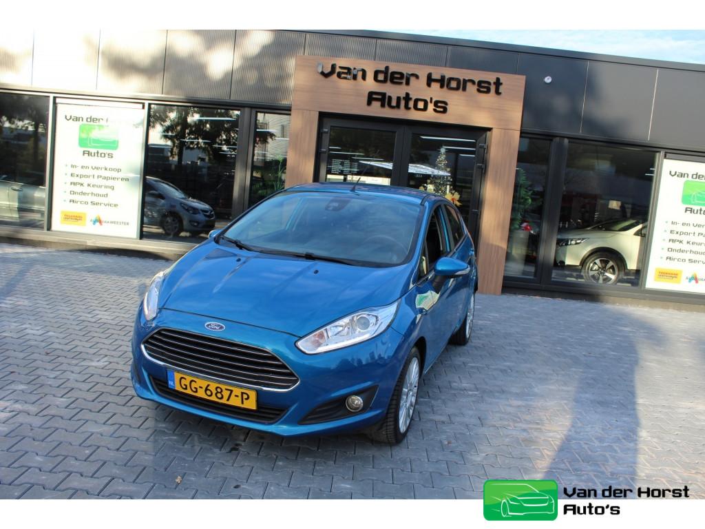 Ford Fiesta 1.0 EcoB. Titanium (bj 2015), 101 pk, Euro 6, Blauw, 23 km/l
