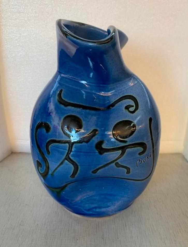 Vaas mooie grote Thomas Buxo Picasso stijl deuken vaas., Antiek en Kunst, Antiek | Keramiek en Aardewerk, Ophalen of Verzenden