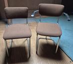 2 Gispen 107 buisframe stoelen vintage, Huis en Inrichting, Stoelen, Ophalen, Gebruikt, Twee, Bruin