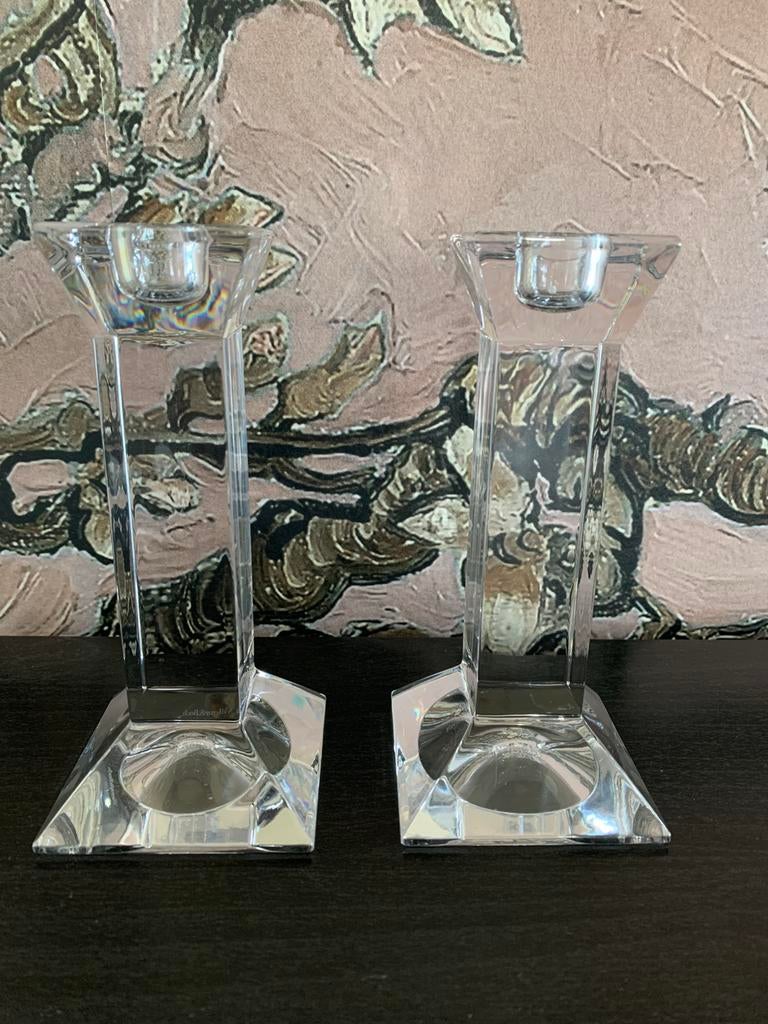 Villeroy & Boch 2 kristallen kandelaars zgst, Antiek en Kunst, Ophalen of Verzenden