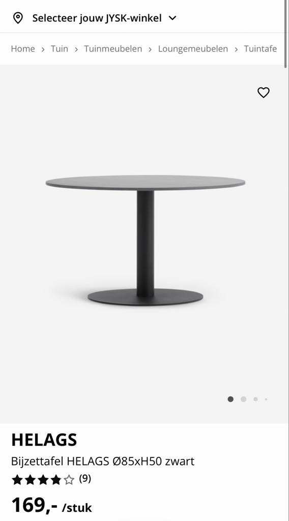 Nieuwe Buiten Salontafel Rond Zwart - Ø85xH50 cm, Tuin en Terras, Tuintafels, Ophalen, Nieuw, Rond, Metaal