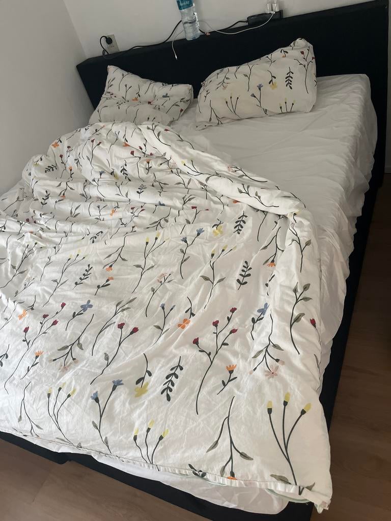 Boxspring ophalen in Rotterdam, Ophalen, Gebruikt, Zwart, Tweepersoons