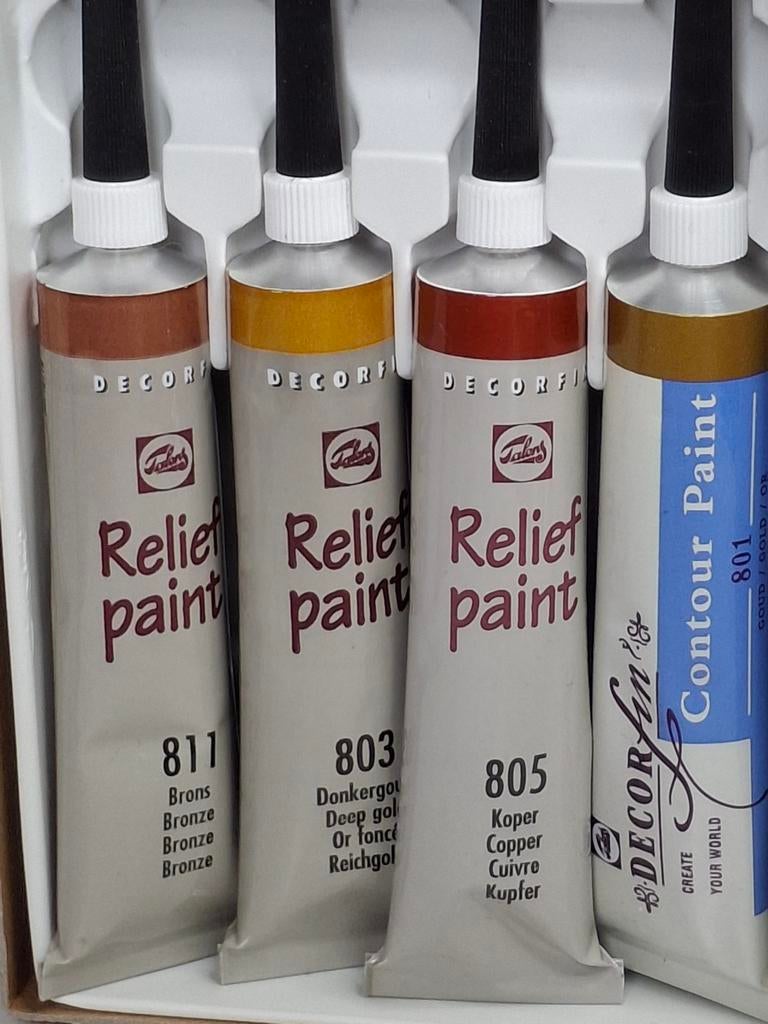 4 tubes Talens Decorfin Relief Paint / Contour Paint, Ophalen of Verzenden, Nieuw, Overige typen