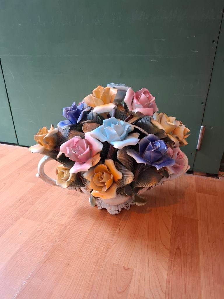 Vintage Capodimonte Porseleinen Rozenmand, Ophalen