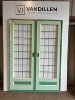 Antieke ensuite/schuifdeuren glas in lood + sluiting