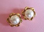 jwg Vintage 60s 70s parel oorbellen goud verguld clips wit, Verzenden, Overige materialen, Oorbellen, Verguld