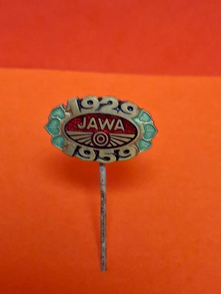 JAWA Jubileum speld 1929-1959 emaille, Ophalen of Verzenden, Gebruikt, Transport