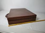 K644 VINTAGE lederen kantoorkoffer / attachekoffer / college, Gebruikt, Bruin, Overige typen, Onbekend