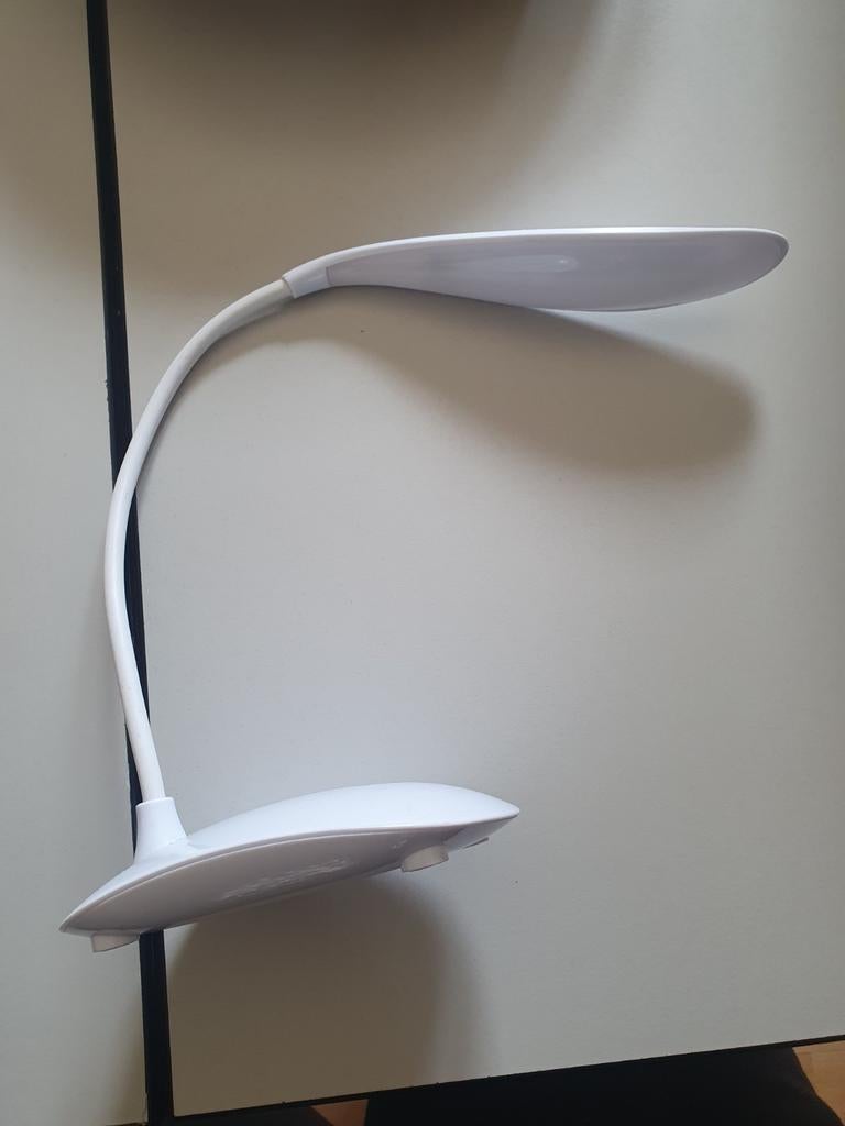Flexibele LED Bureaulamp - Wit, Op batterijen, Huis en Inrichting, Lampen | Tafellampen, Kunststof, Gebruikt, 50 tot 75 cm, Ophalen of Verzenden
