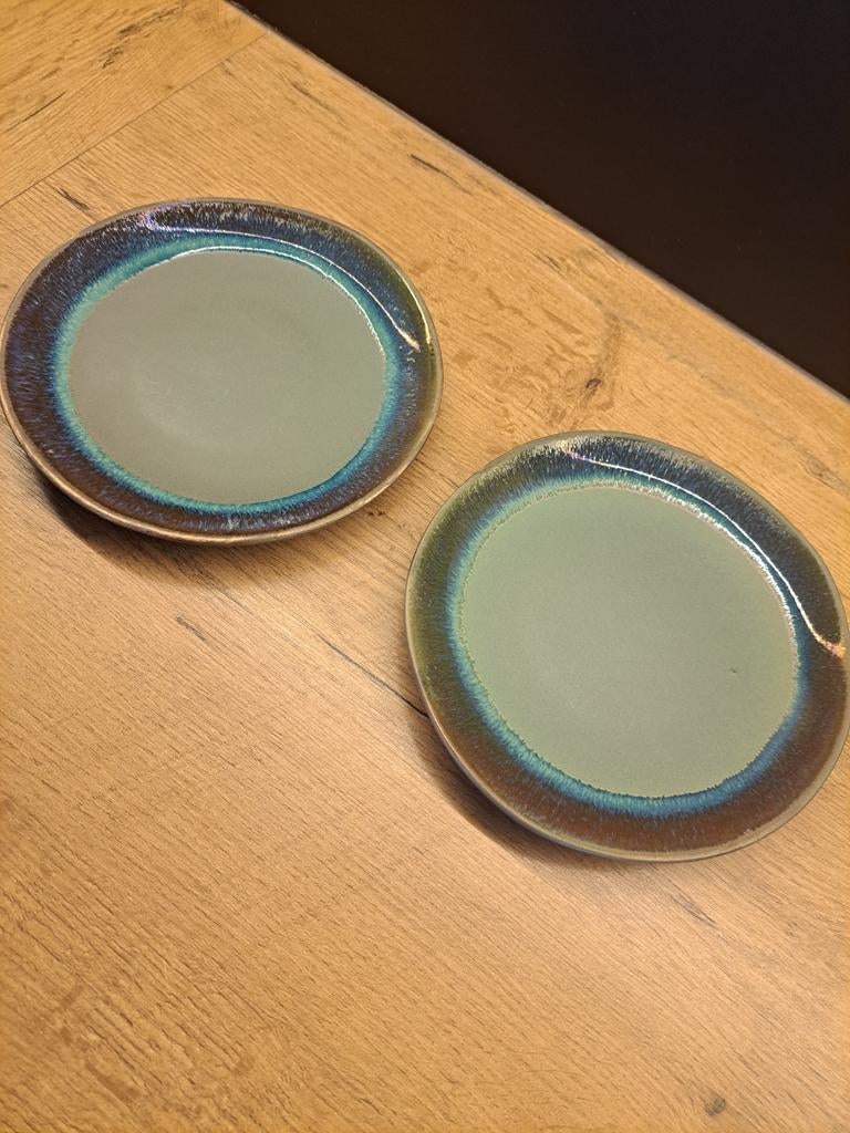 HKliving gebaksbordjes doorsnee 17 a 18cm, Huis en Inrichting, Keuken | Servies, Ophalen, Keramiek, Zo goed als nieuw, Bord(en)