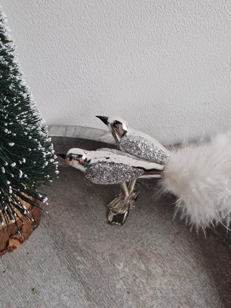 Twee vogeltjes op knijper/clip zilver 611, *, Gebruikt, *, Ophalen of Verzenden
