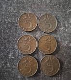 6x Nederlandse 5 cent munten uit 1948, Ophalen of Verzenden, Koningin Wilhelmina, 5 cent, Losse munt