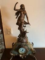 Franse marmeren pendule  bronzen beeld Malizard – Valence, Antiek en Kunst, Ophalen